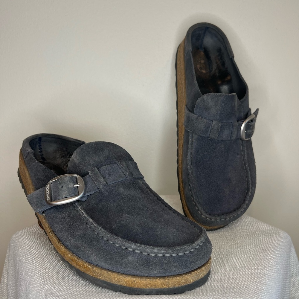 Birkenstock Buckley, sz39, Navy Suede